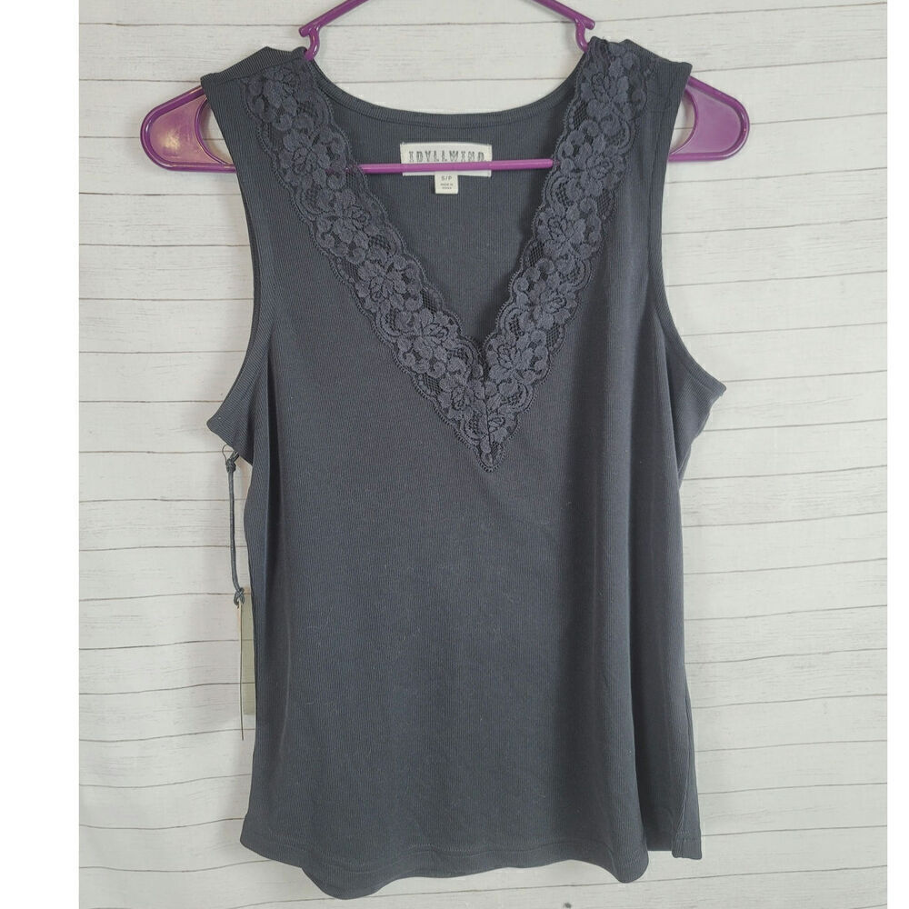 IDYLLWIND BY MIRANDA LAMBERT  BLACK LACE TANK TOP IN BLACK, SZ SMALL